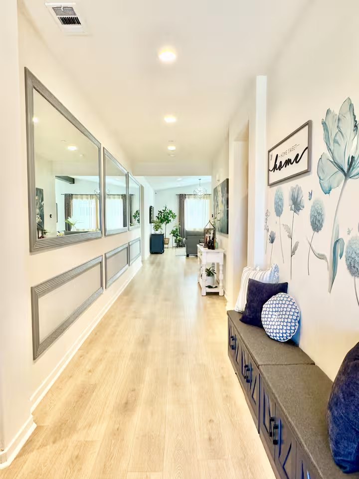 The shared entrance hallway at Landon House